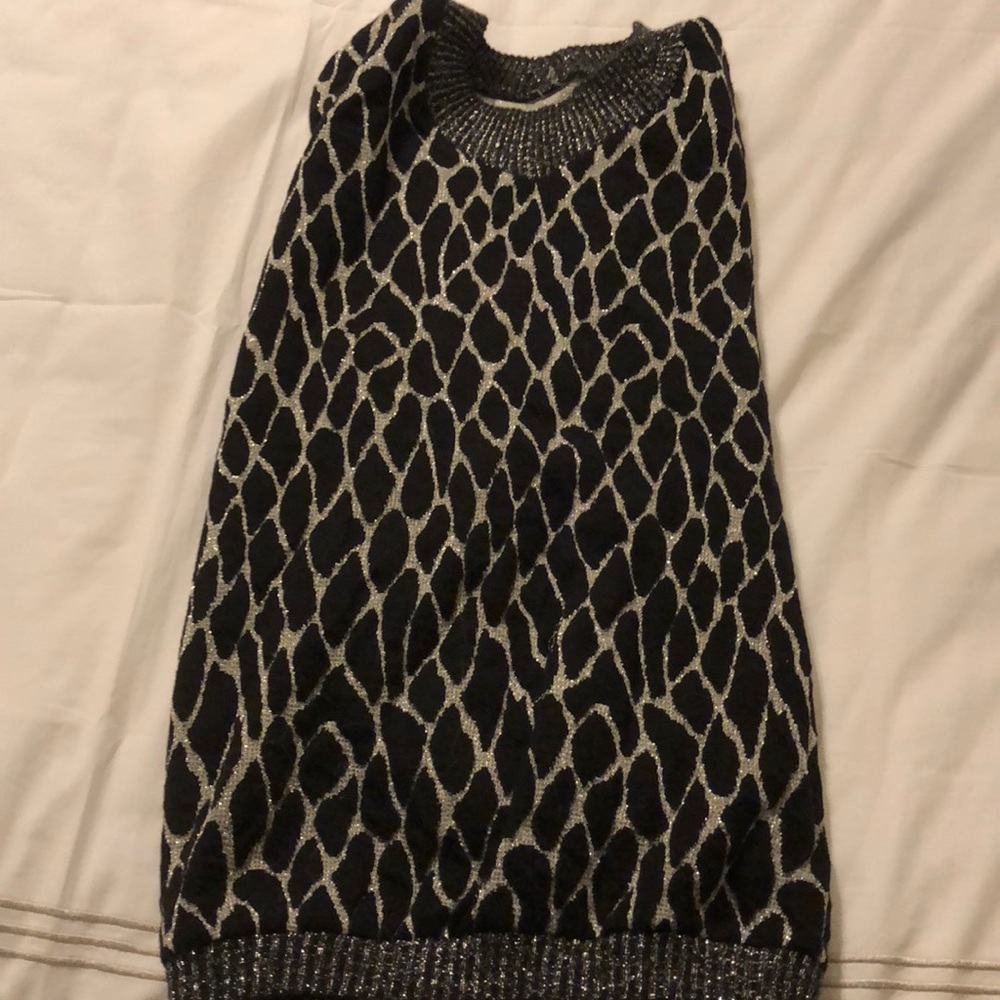 Vintage mock neck metallic sweater